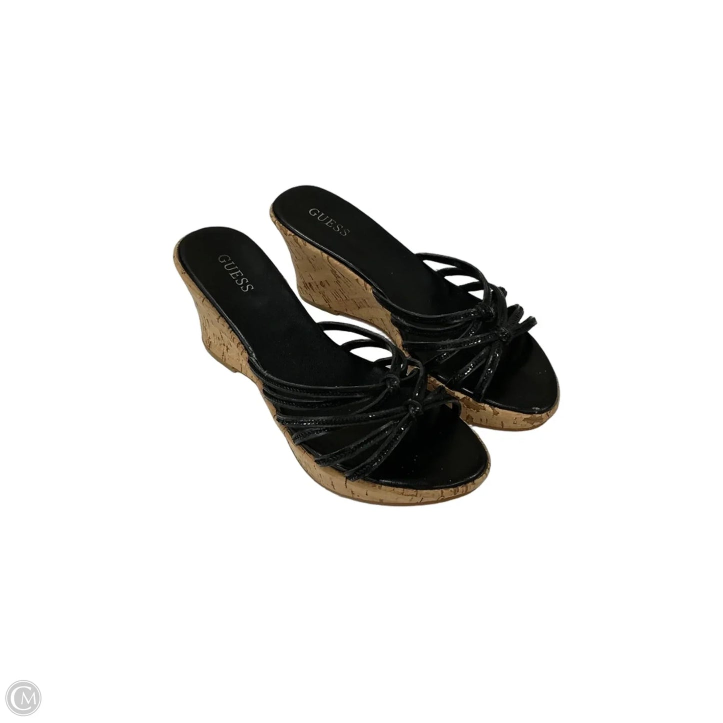 Sandals Heels Wedge By Guess In Black, Size: 8.5