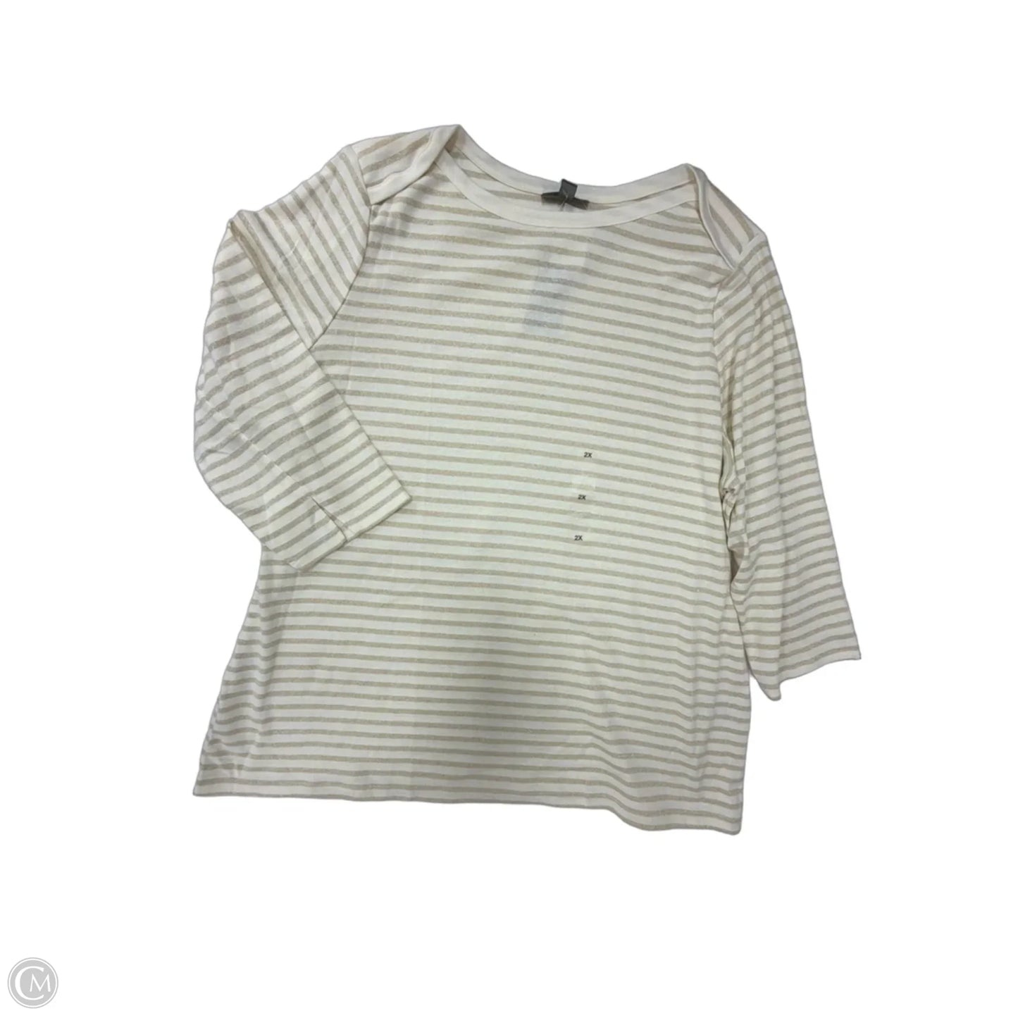 Top 3/4 Sleeve By Style And Company In Striped Pattern, Size: 2x