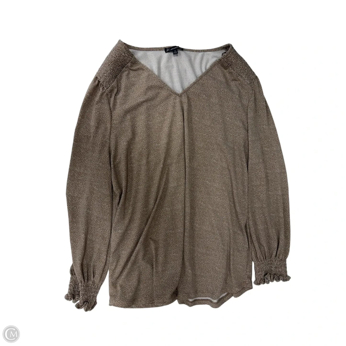 Top Long Sleeve By Adrianna Papell In Tan, Size: 1x