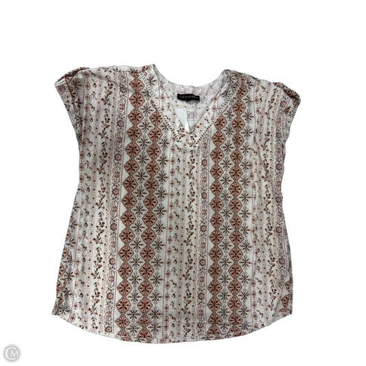 Top Short Sleeve By Clothes Mentor In Pink & White, Size: Xl