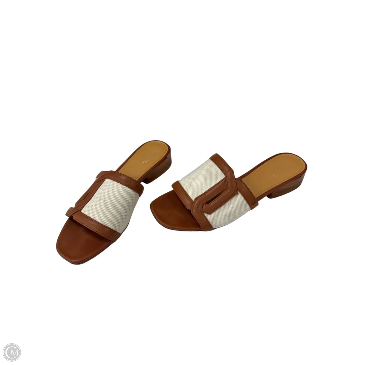 Sandals Flats By Franco Sarto In Brown & Cream, Size: 10