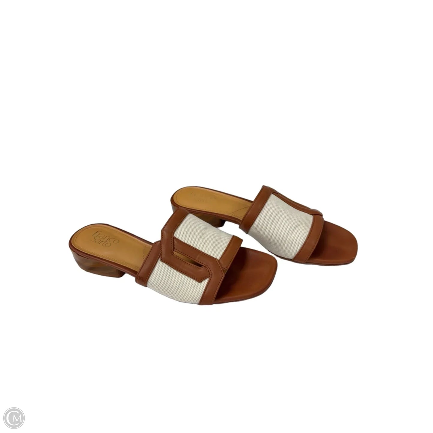 Sandals Flats By Franco Sarto In Brown & Cream, Size: 10