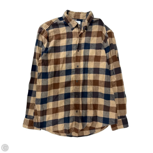 Top Long Sleeve By Croft And Barrow In Plaid Pattern, Size: M