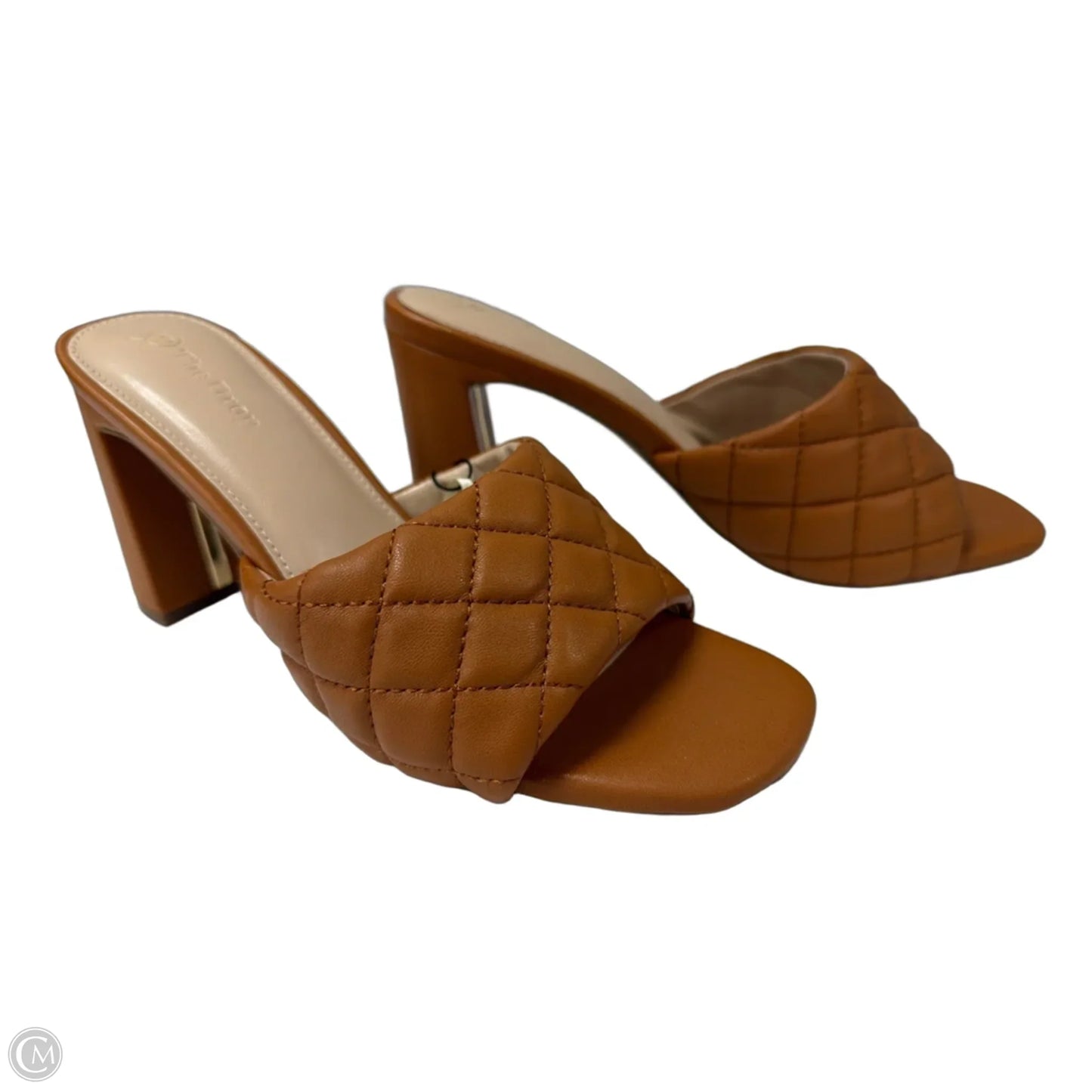 Sandals Heels Block By The Drop In Bronze, Size: 7