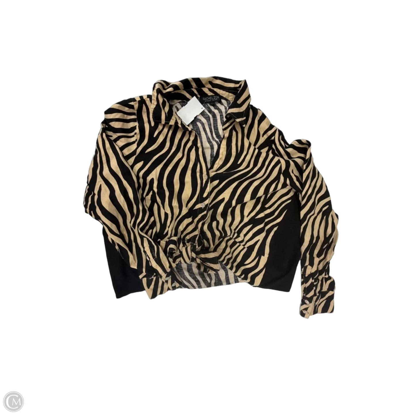 Top Long Sleeve By Rachel Zoe In Black & Tan, Size: L