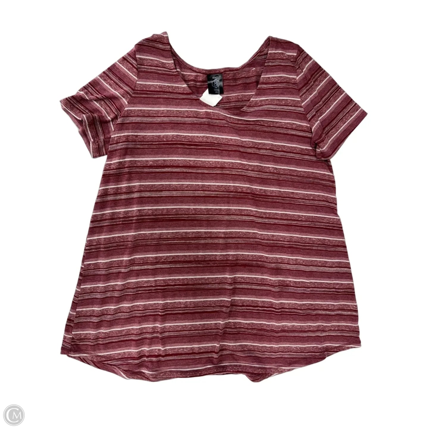 Top Short Sleeve By Agnes & Dora In Striped Pattern, Size: Xl
