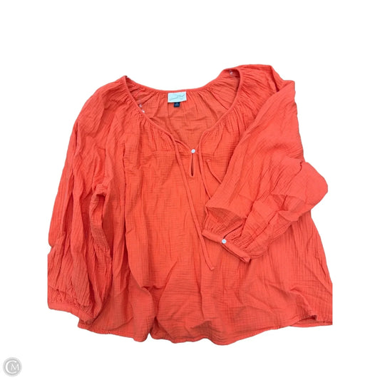Top Long Sleeve By Universal Thread In Orange, Size: 2x