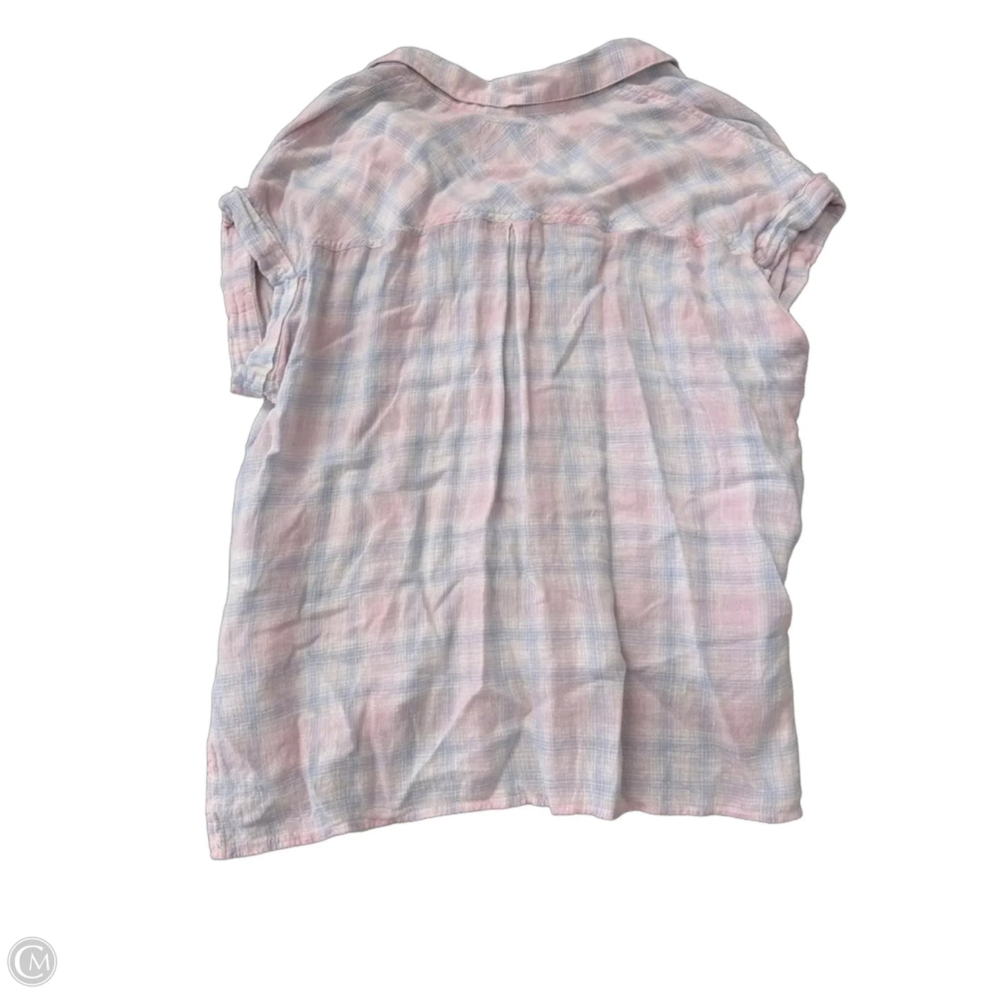 Top Short Sleeve By Rails In Plaid Pattern, Size: L