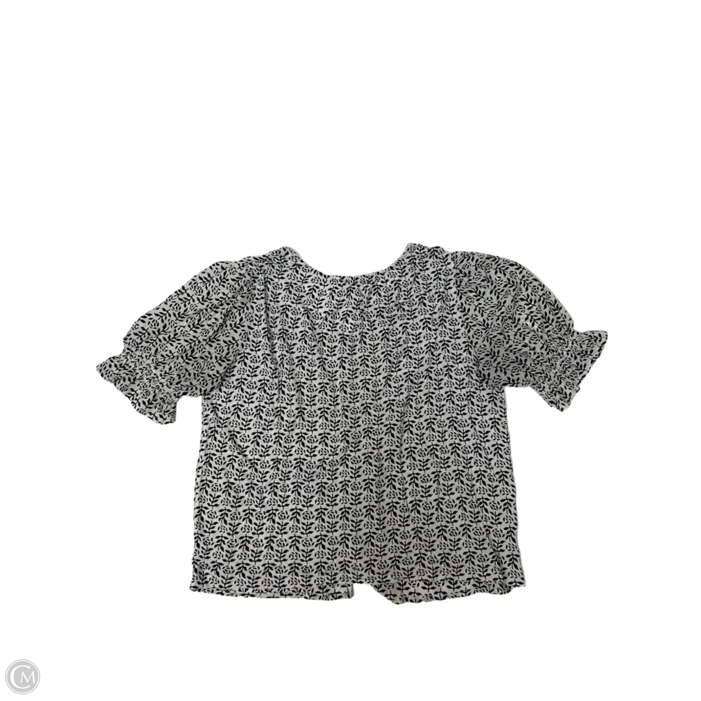 Top Short Sleeve By Loft In Black & White, Size: M