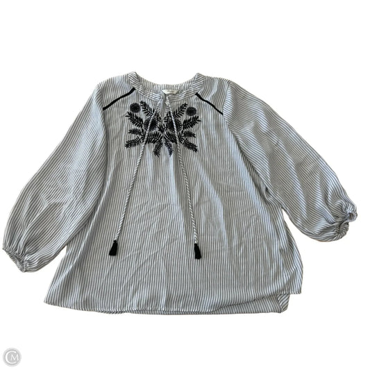 Top Long Sleeve By Cj Banks In Striped Pattern, Size: 3x