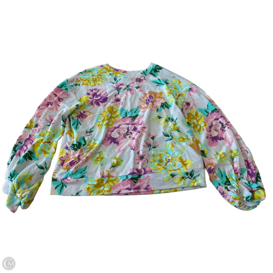 Sweatshirt Crewneck By Who What Wear In Floral Print, Size: Xl