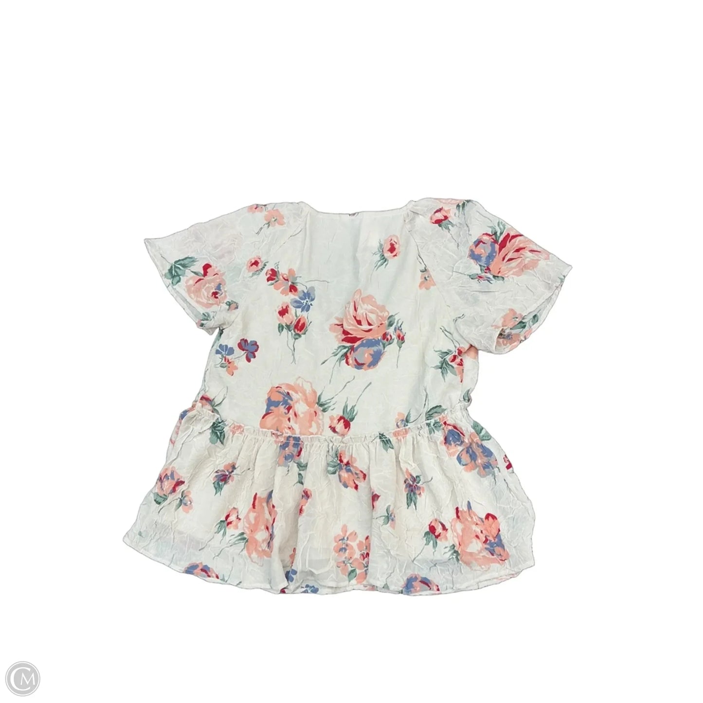 Top Short Sleeve By Lucky Brand In Floral Print, Size: S