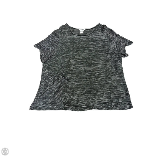Top Short Sleeve By Cj Banks In Black & White, Size: 2x
