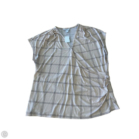 Top Short Sleeve By Liz Claiborne In Black & Cream, Size: L