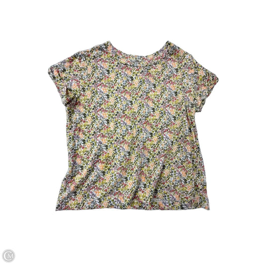 Top Short Sleeve By Loft In Floral Print, Size: M