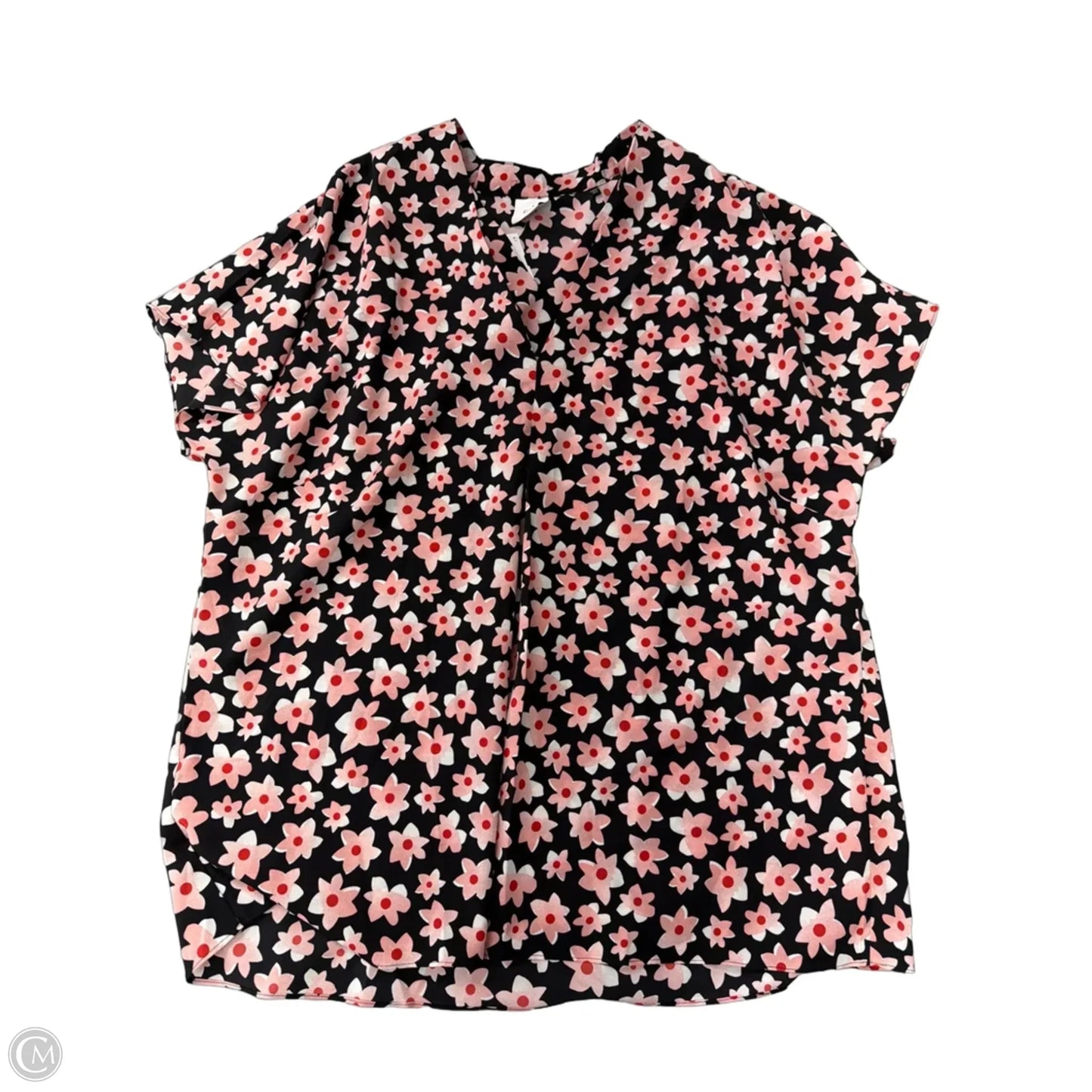 Top Short Sleeve By Cabi In Floral Print, Size: Xl