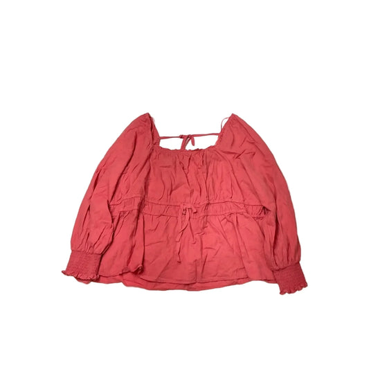 Top Long Sleeve By Ava & Viv In Pink, Size: 3x
