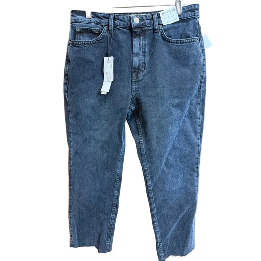 Jeans Straight By Top Shop In Blue Denim, Size: 8