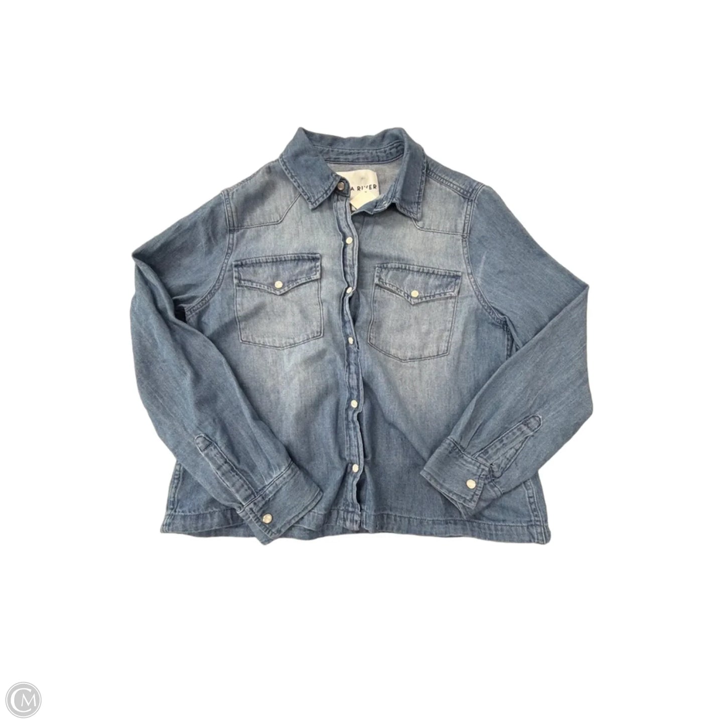 Top Long Sleeve By Lola River In Blue Denim, Size: S