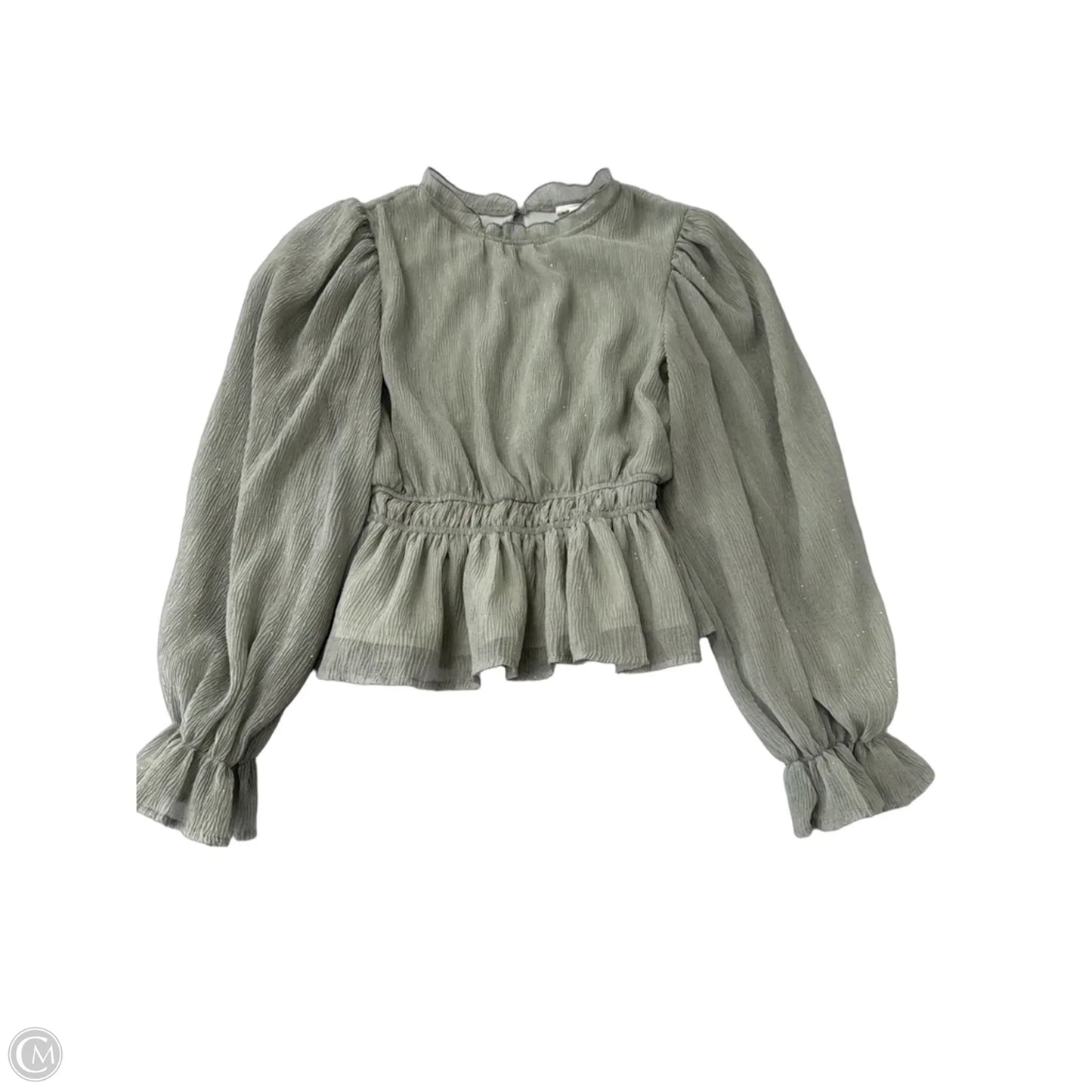 Top Long Sleeve By Blu Pepper In Green, Size: S