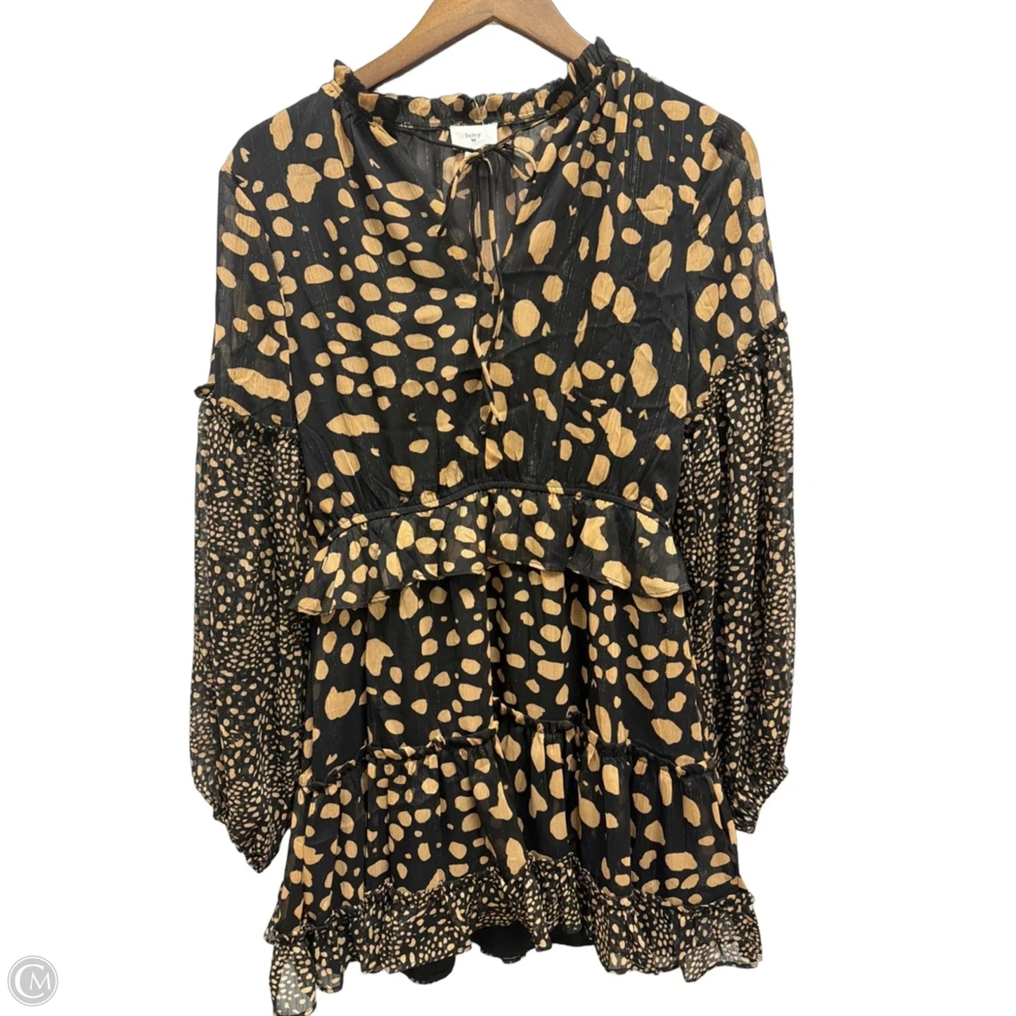 Dress Casual Midi By BEIVY In Black & Brown, Size: M