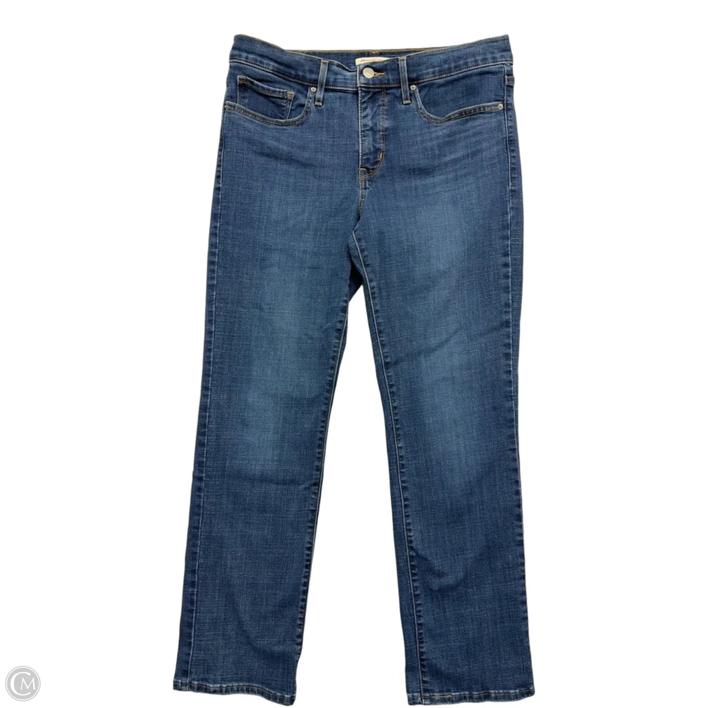 Jeans Straight By Levis In Blue Denim, Size: 8