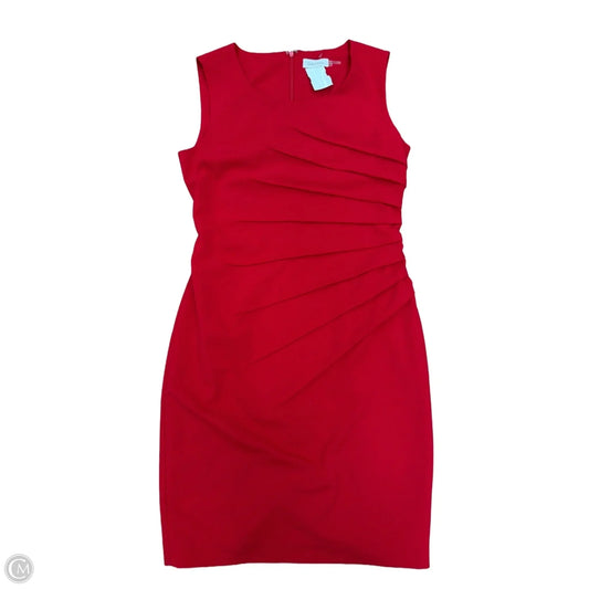 Dress Casual Midi By Calvin Klein In Red, Size: S