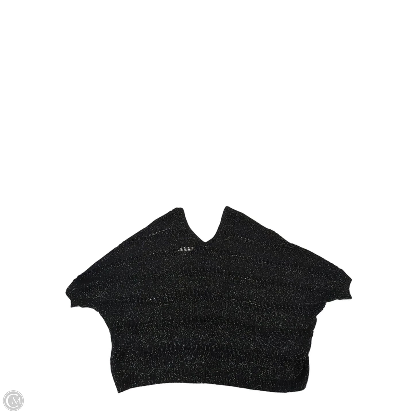 Top Short Sleeve By Express In Black & Silver, Size: M