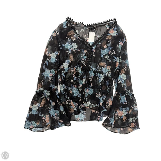 Top Long Sleeve By White House Black Market In Floral Print, Size: Sp