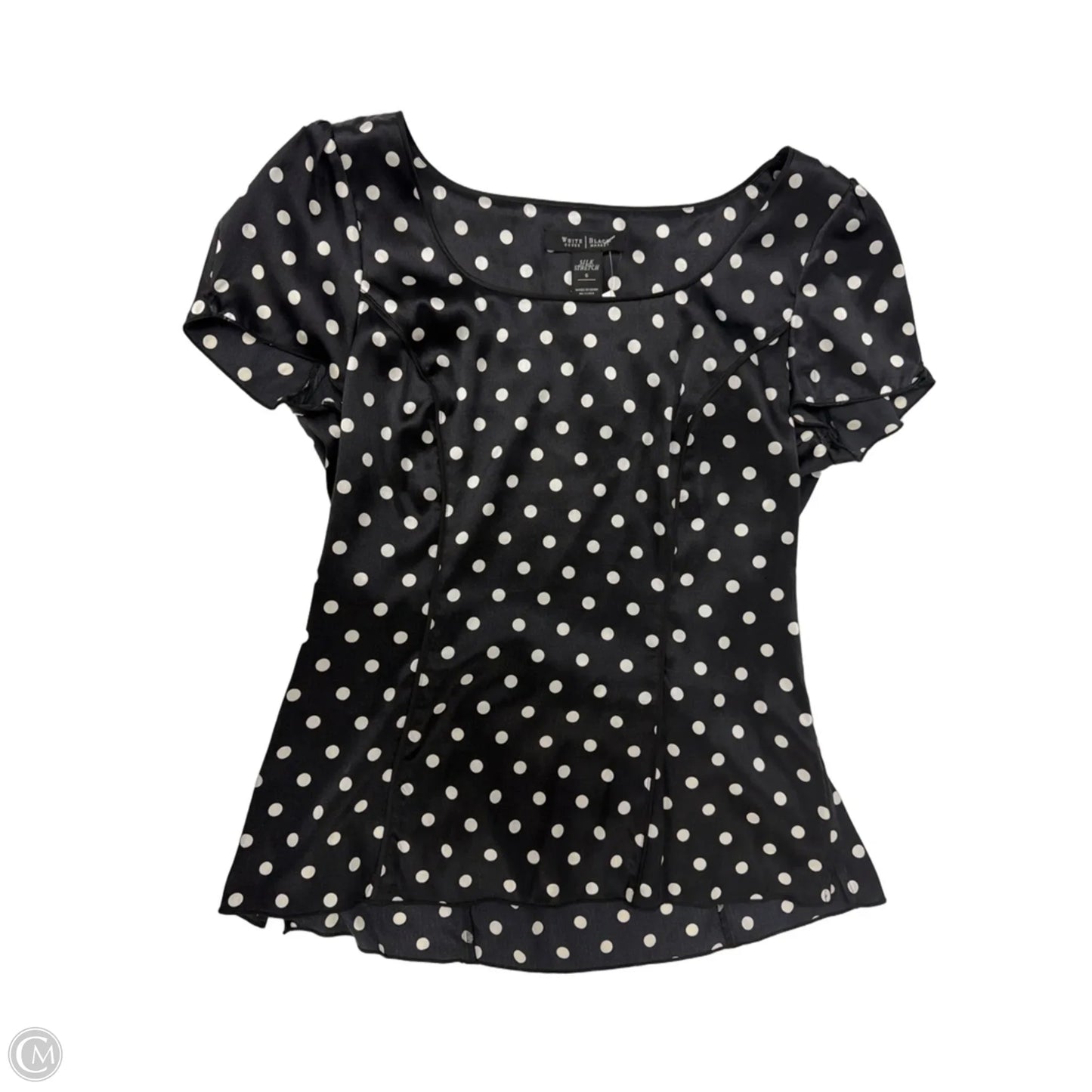 Top Short Sleeve By White House Black Market In Polkadot Pattern, Size: S