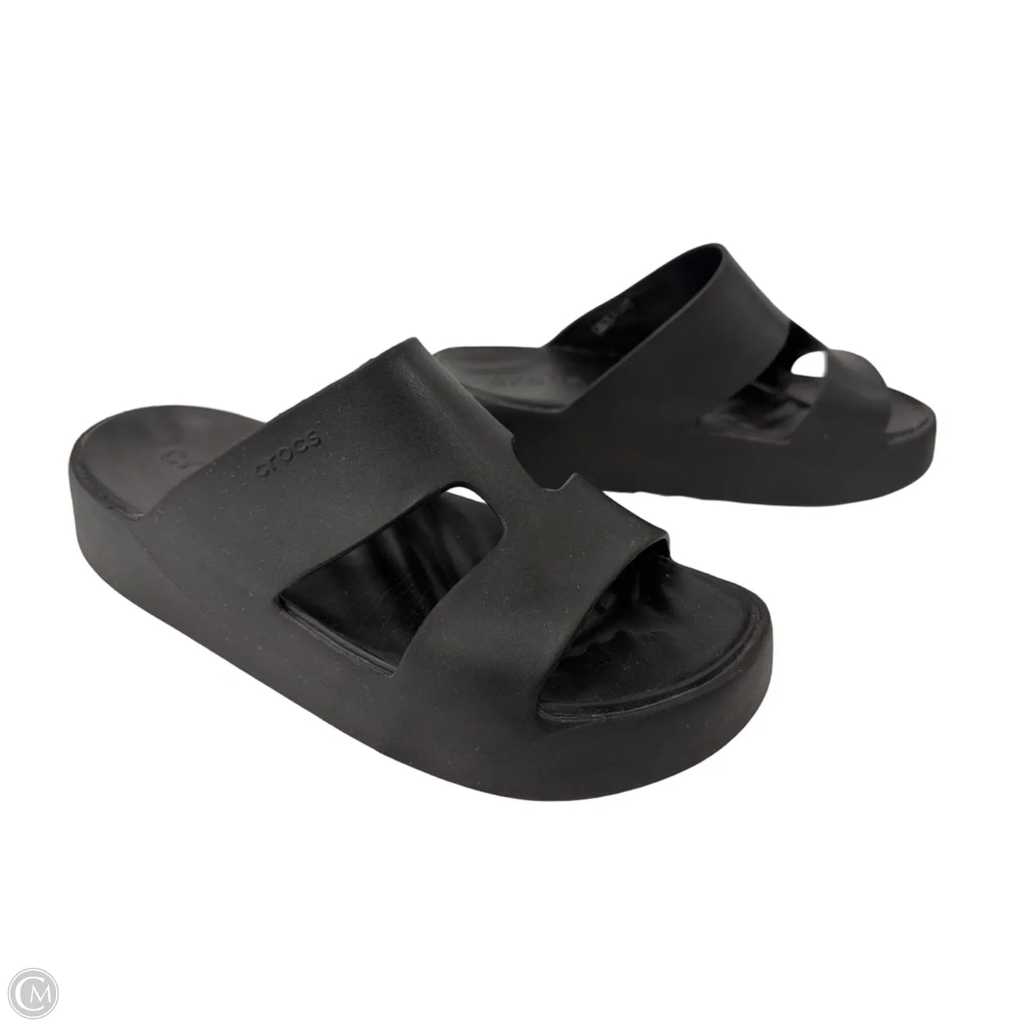Sandals Flats By Crocs In Black, Size: 9