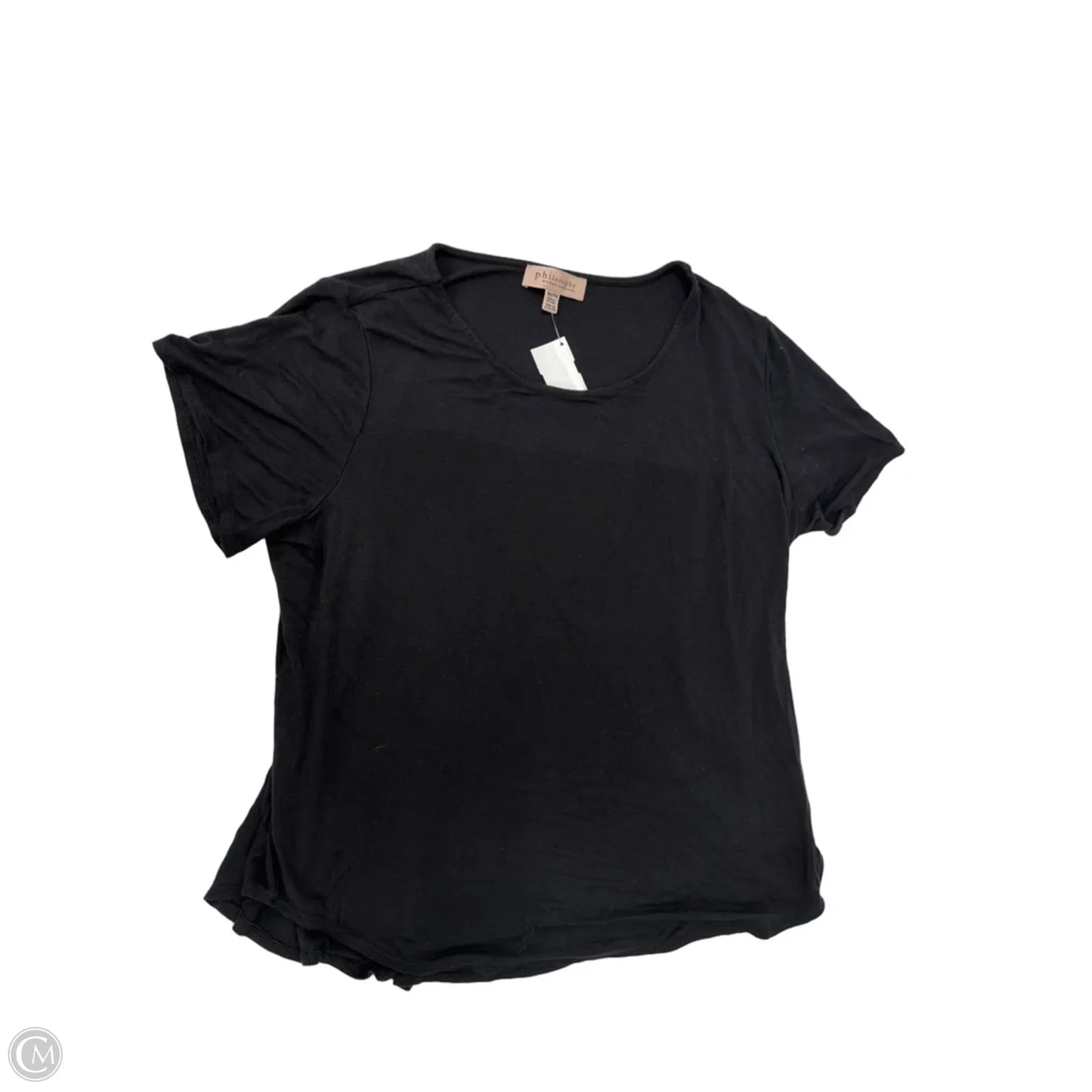 Top Short Sleeve By Philosophy In Black, Size: 2x