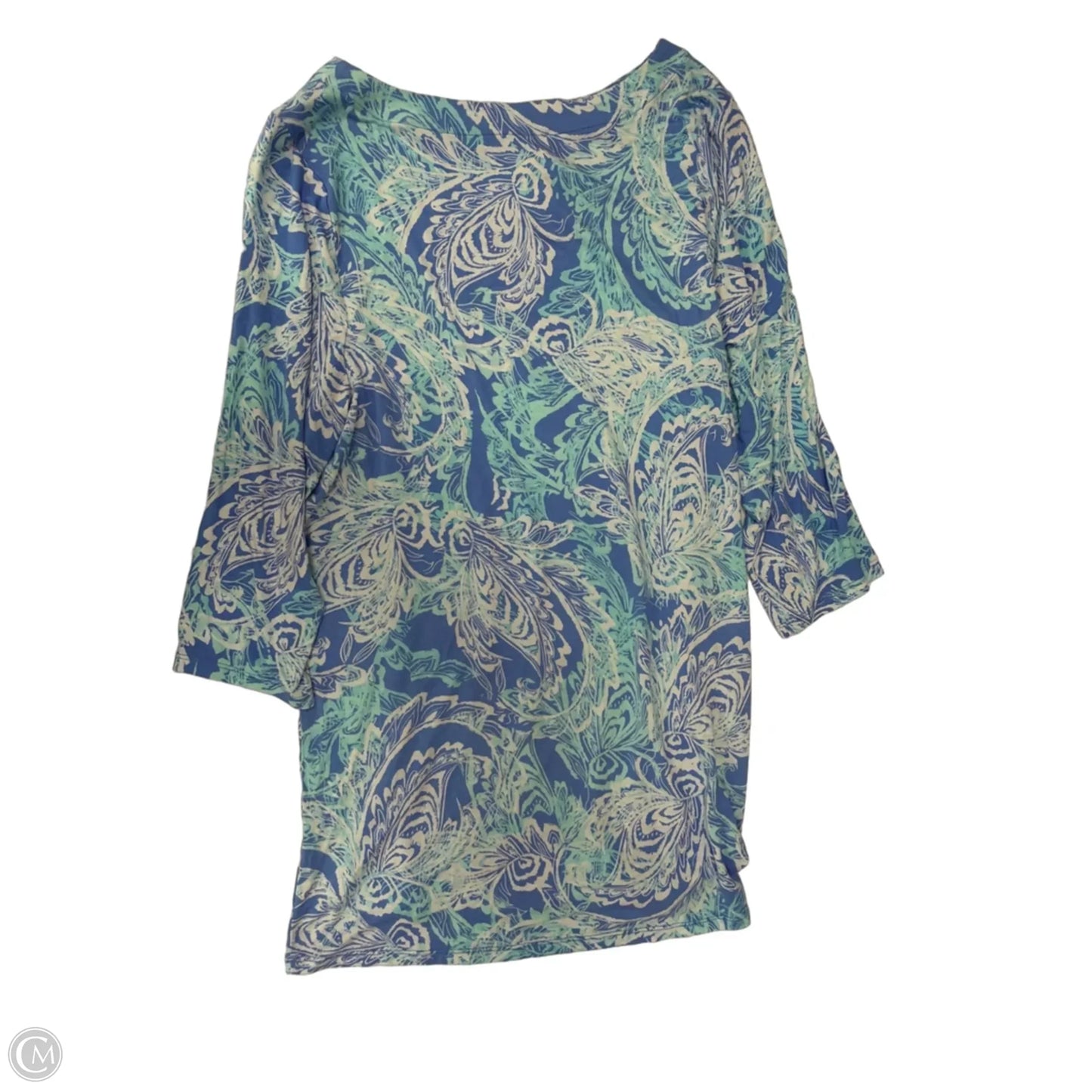 Top 3/4 Sleeve By Belle By Kim Gravel In Blue, Size: M