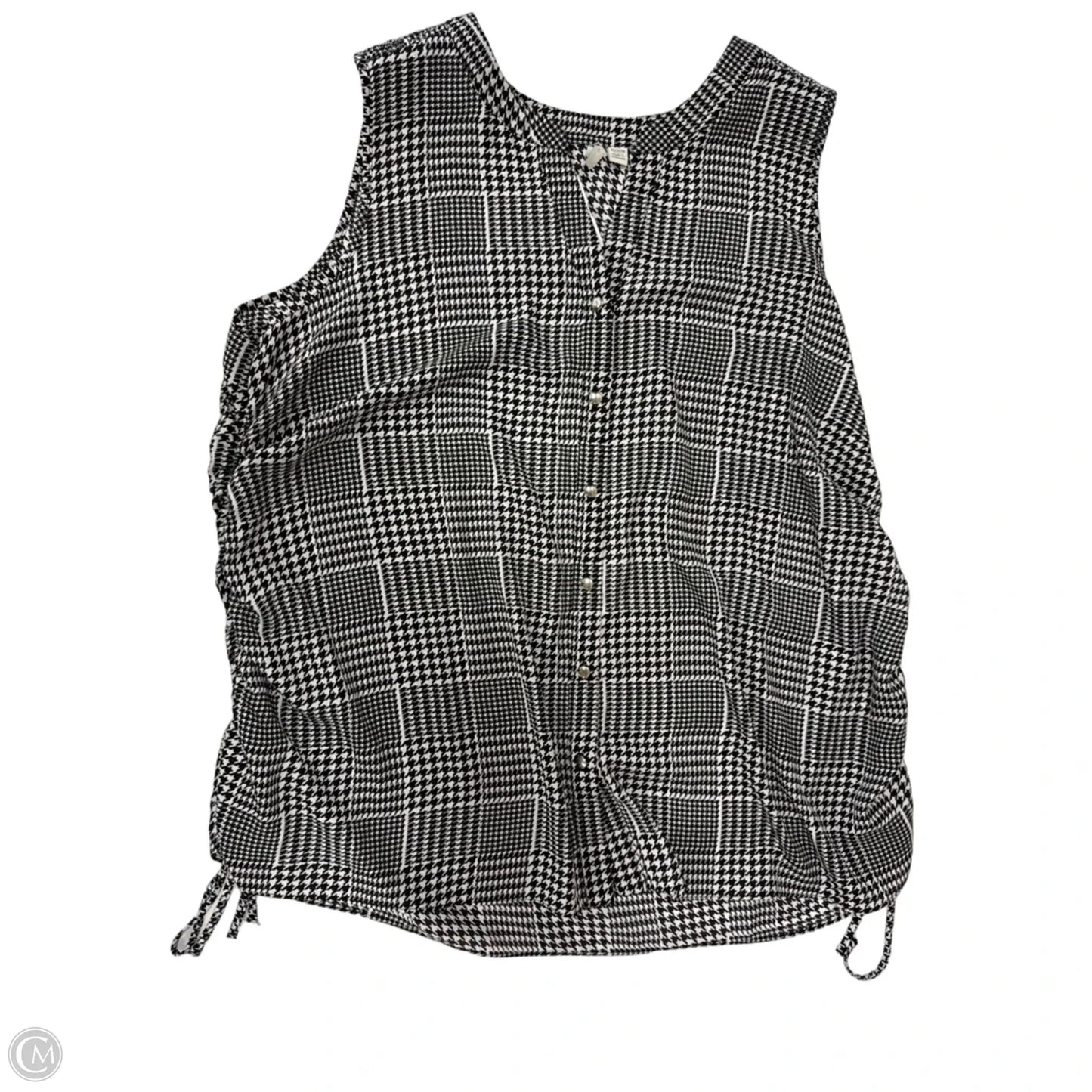 Top Sleeveless By Cato In Black & White, Size: 1x