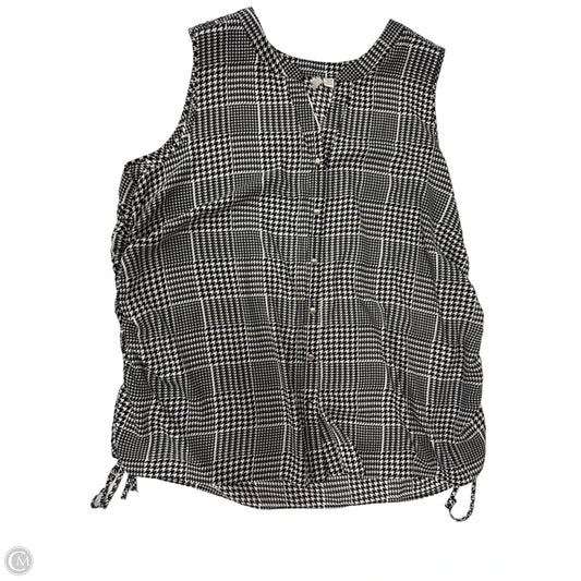 Top Sleeveless By Cato In Black & White, Size: 1x