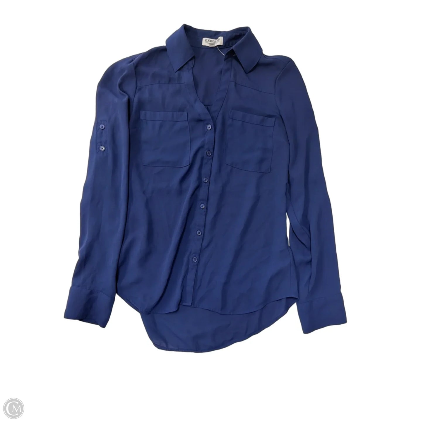 Top Long Sleeve By Express In Navy, Size: Xs