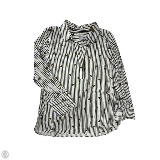 Top Long Sleeve By Chicos In Striped Pattern, Size: 3x