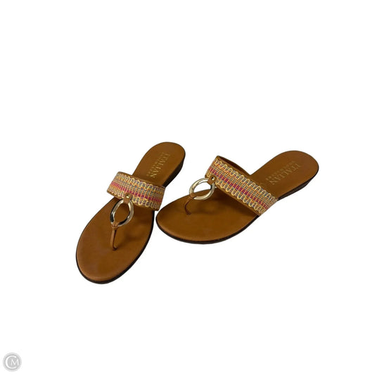 Sandals Flip Flops By Italian Shoemakers In Multi-colored, Size: 10