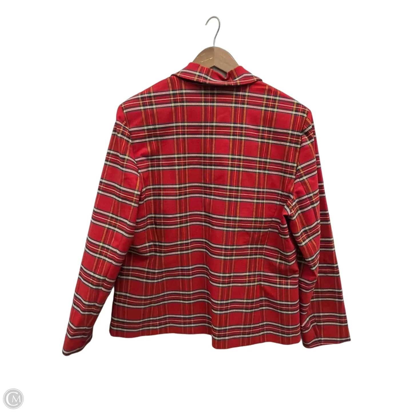 Blazer By Anne Klein In Plaid Pattern, Size: Xl