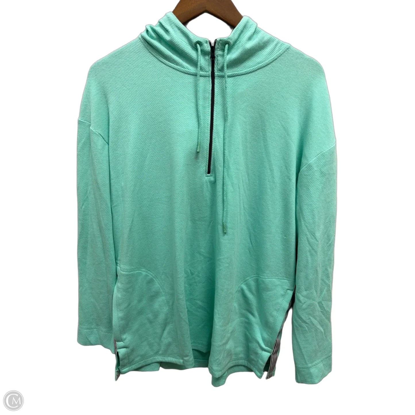 Sweatshirt Hoodie By Talbots In Aqua, Size: L