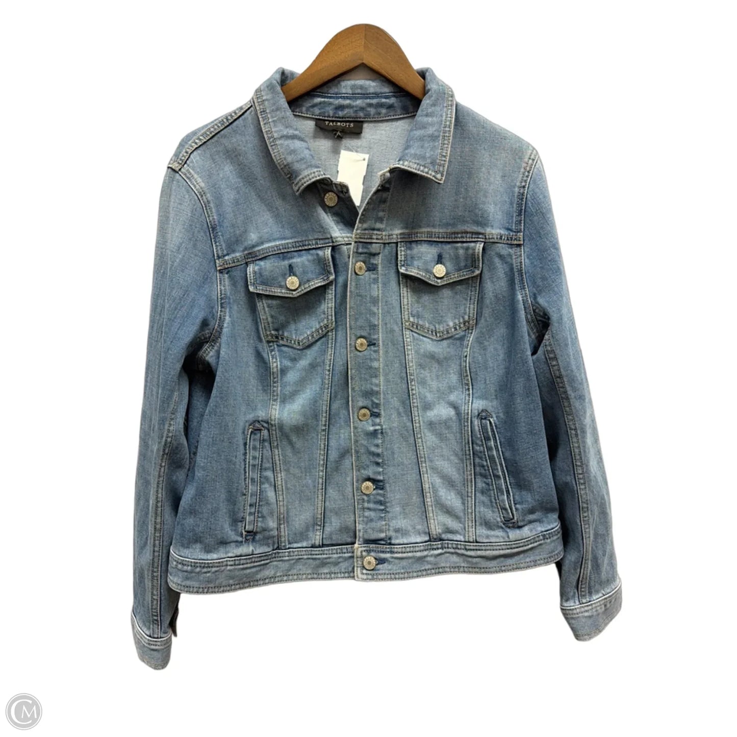 Jacket Denim By Talbots In Blue Denim, Size: Xl