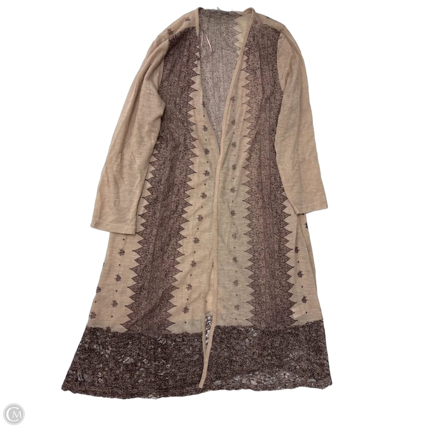 Cardigan By Simply Noelle In Brown & Tan, Size: L