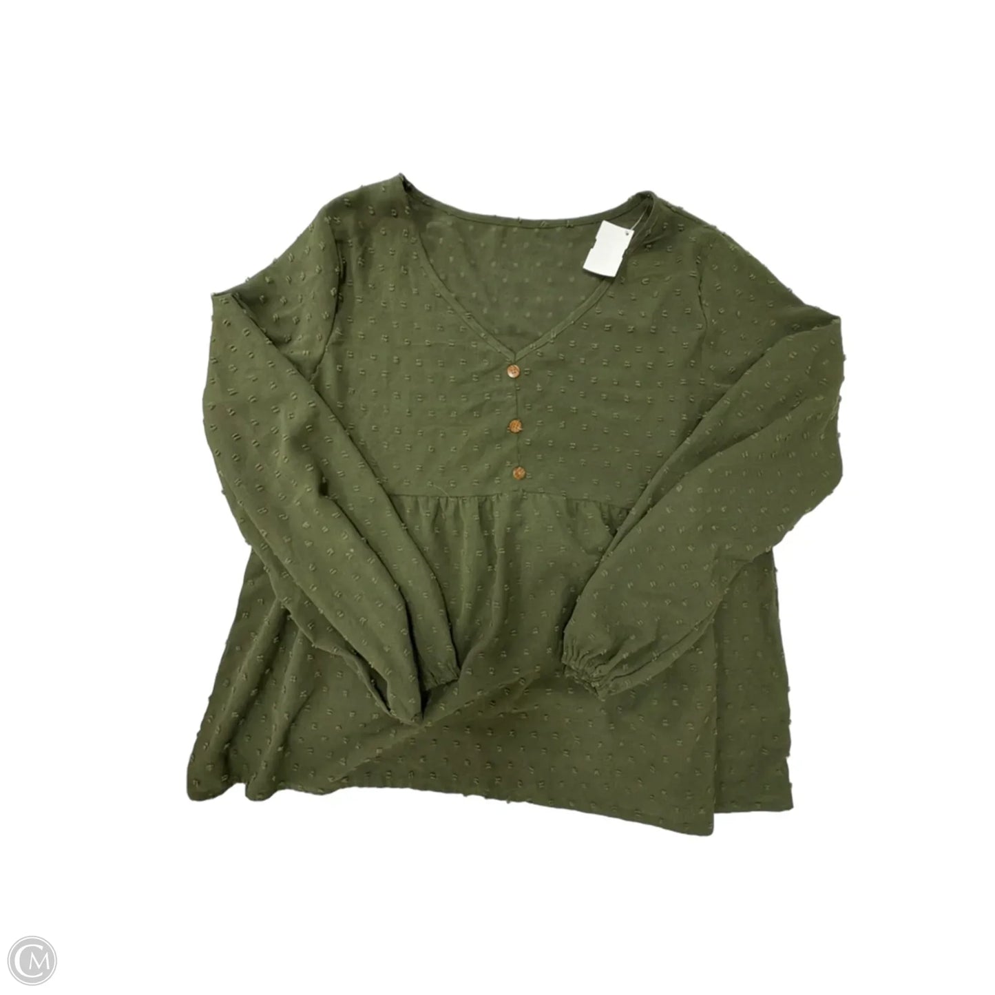 Top Long Sleeve By Shein In Green, Size: Xl