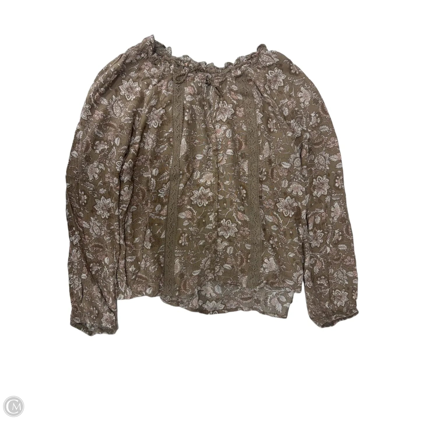 Top Long Sleeve By Clothes Mentor In Tan, Size: Xl