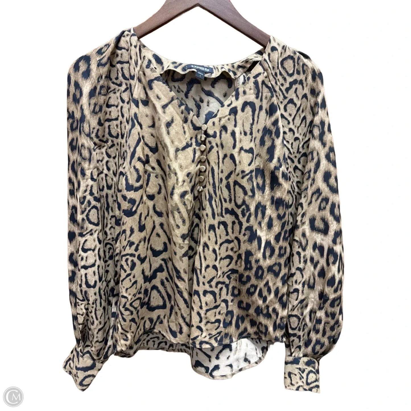 Top Long Sleeve By Express In Animal Print, Size: S