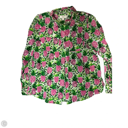Top Long Sleeve By Charter Club In Floral Print, Size: S