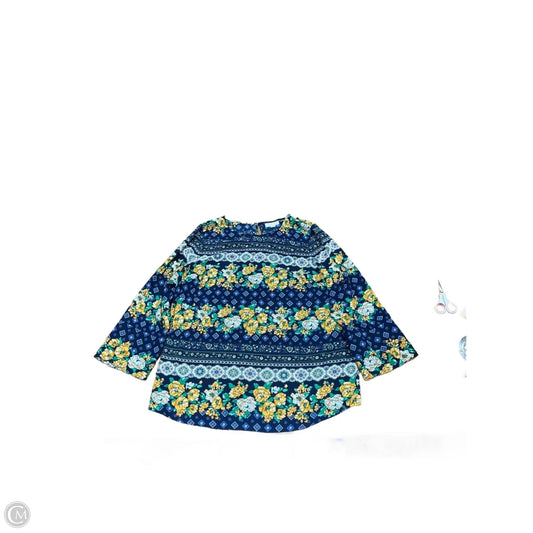 Top Long Sleeve By Charter Club In Floral Print, Size: 1x