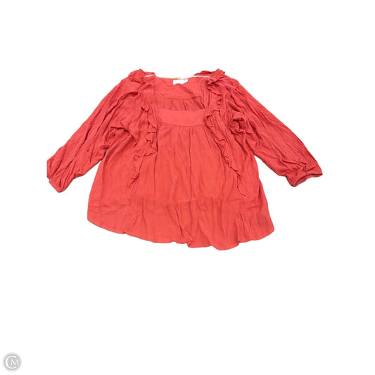 Top 3/4 Sleeve By Time And Tru In Orange, Size: 1x