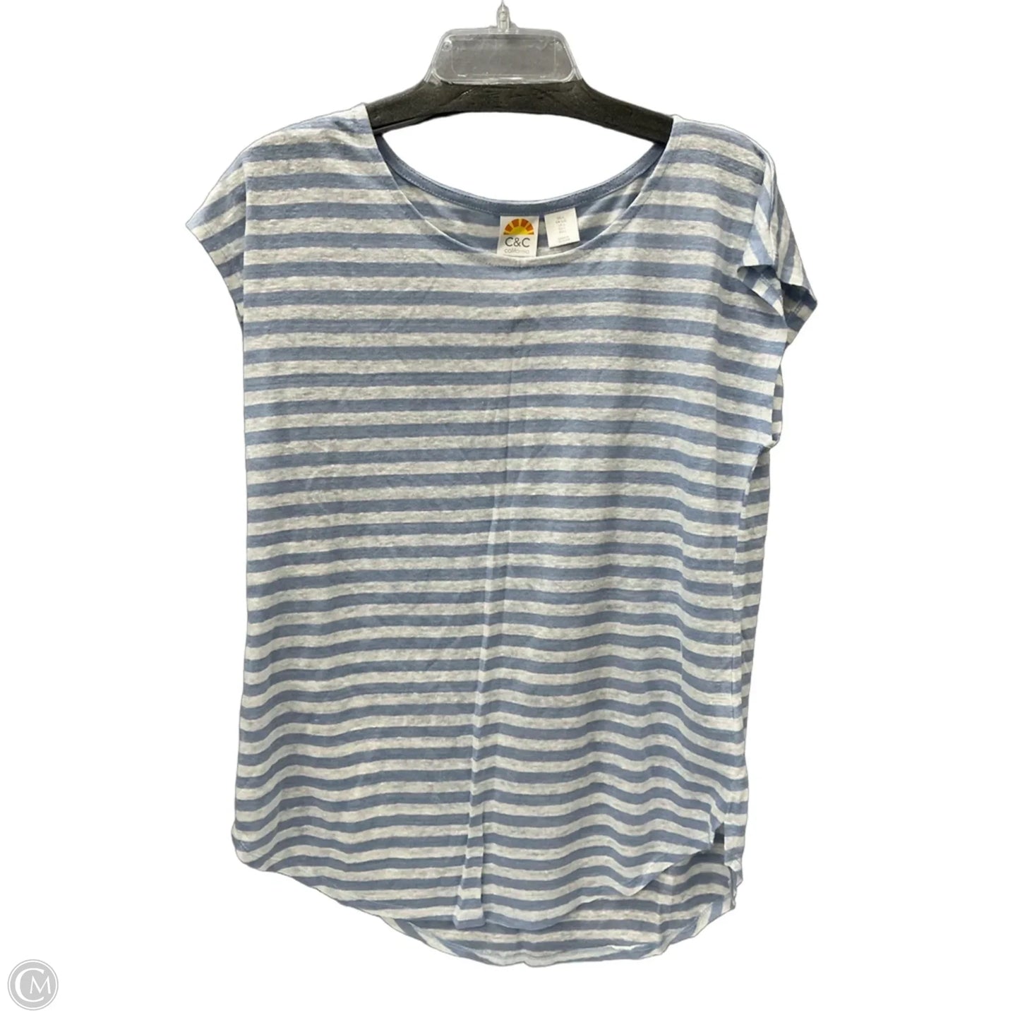 Top Short Sleeve By C And C In Striped Pattern, Size: L