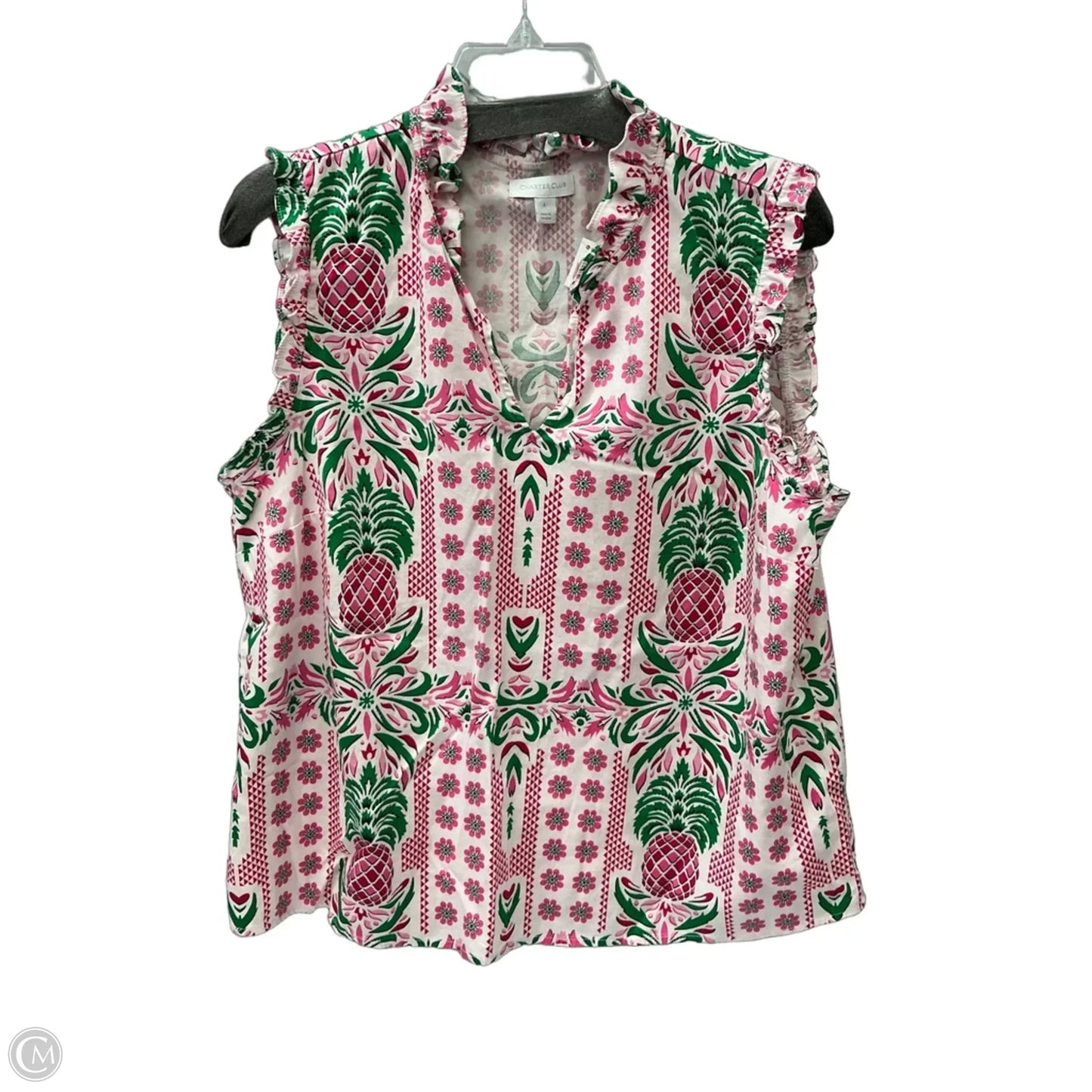 Top Sleeveless By Charter Club In Pink, Size: L
